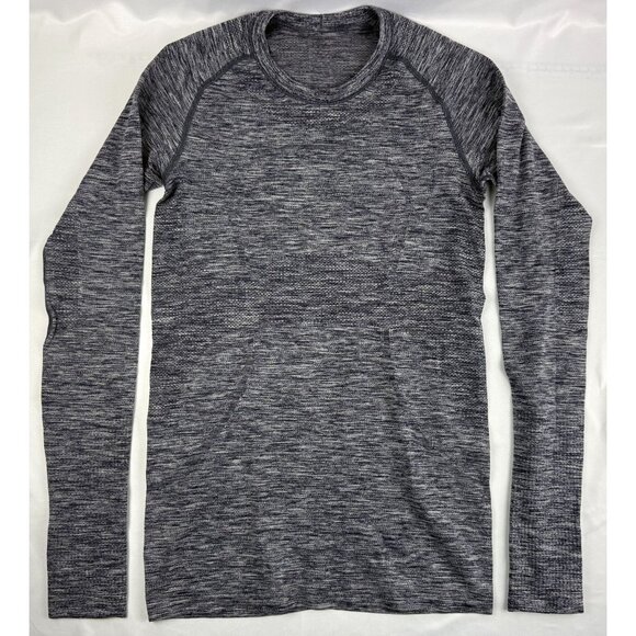 Lululemon Swiftly Tech Long Sleeve Shirt Women's Black Cherry Striped Crew Neck - Picture 1 of 6